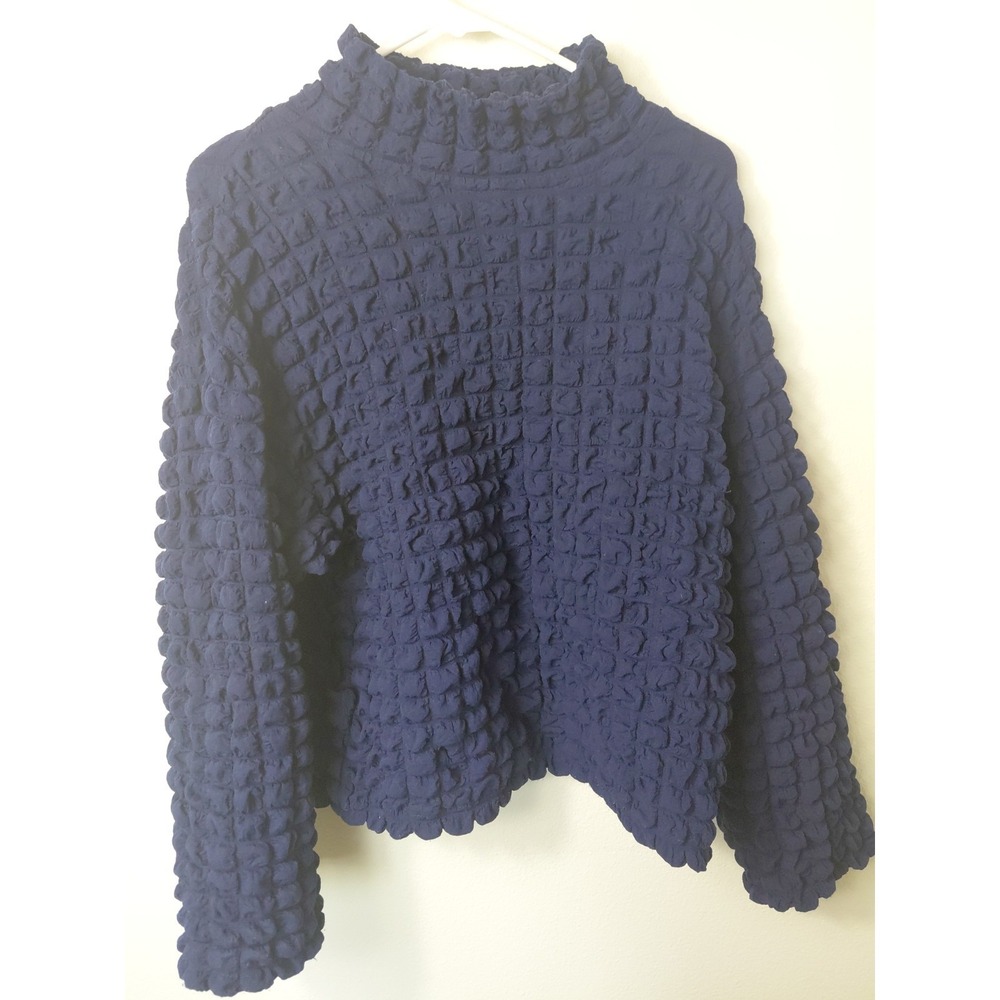 ZARA Textured Top Purple Polyester Sweater Size Medium Cropped Boho Y2k Casual